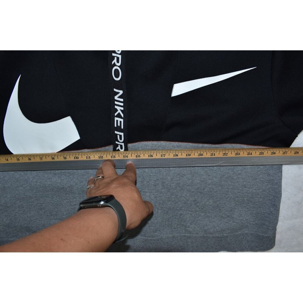 Nike Plus Zip Thru Sweat Womens Pullover Size 2X Black Cropped Funnel Neck Flaws - Picture 13 of 14